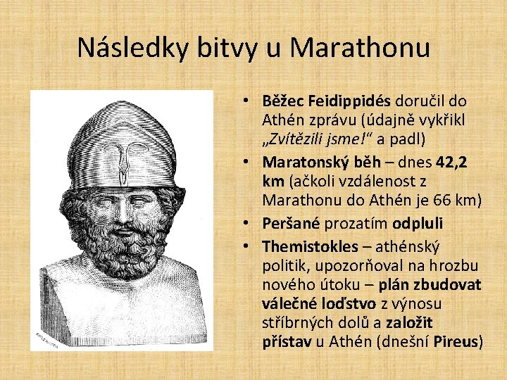 Následky bitvy u Marathonu • Běžec Feidippidés doručil do Athén zprávu (údajně vykřikl „Zvítězili