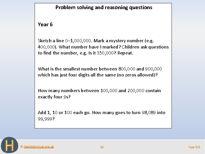 Problem solving and reasoning questions Year 6 Sketch a line 0– 1, 000. Mark