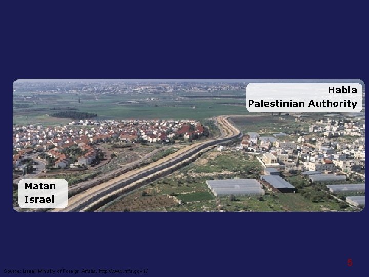 Habla Palestinian Authority Matan Israel 5 Source: Israeli Ministry of Foreign Affairs, http: //www.