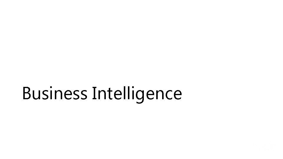 Business Intelligence 