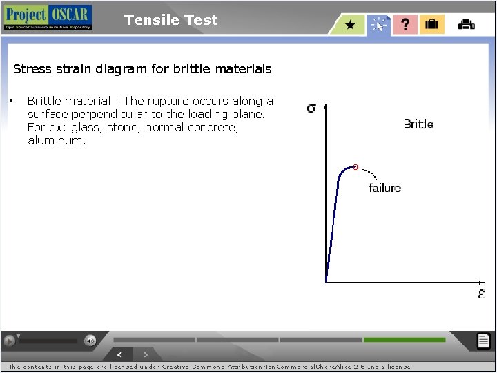 Tensile Test Stress strain diagram for brittle materials • Brittle material : The rupture