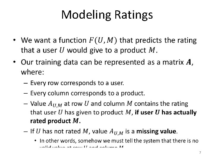 Modeling Ratings • 7 