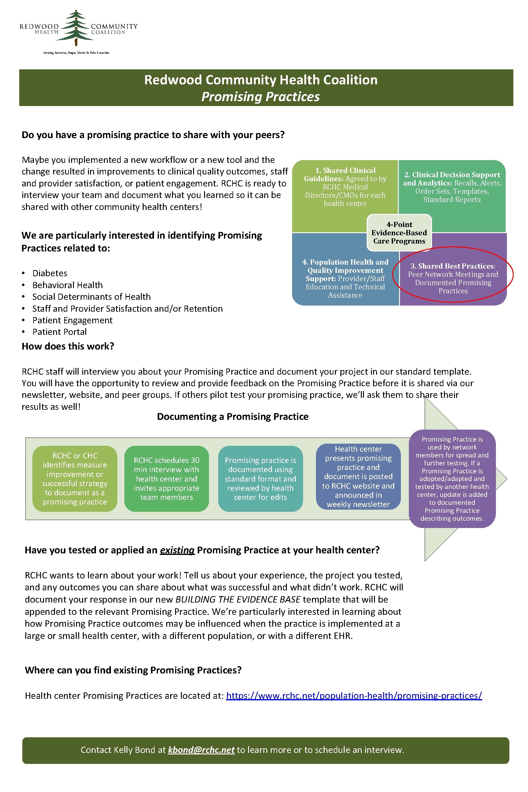Redwood Community Health Coalition Promising Practices Do you have a promising practice to share