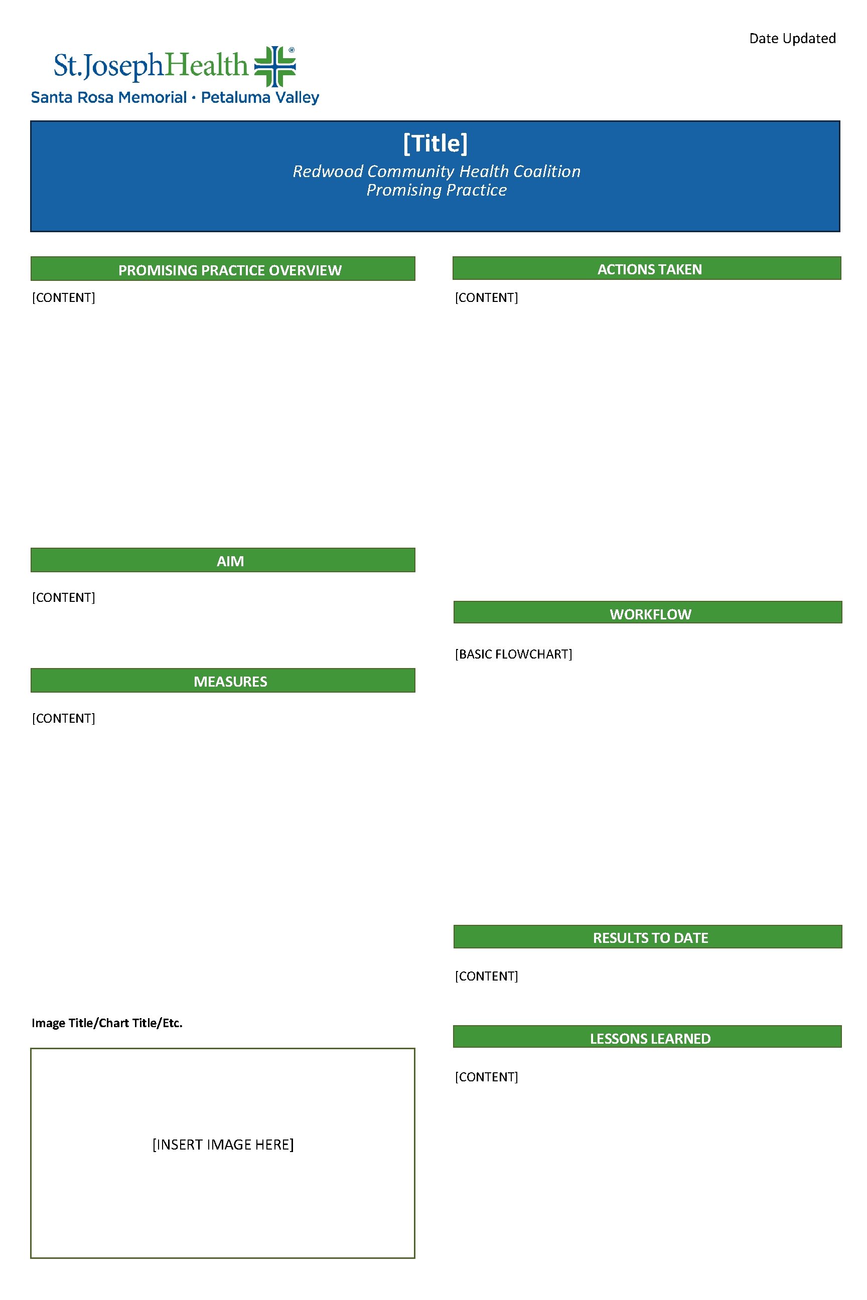 Date Updated [Title] Redwood Community Health Coalition Promising Practice ACTIONS TAKEN PROMISING PRACTICE OVERVIEW