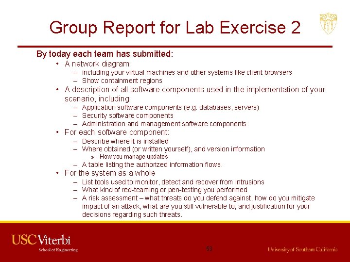 Group Report for Lab Exercise 2 By today each team has submitted: • A
