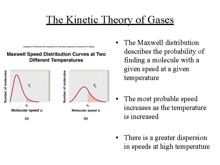 The Kinetic Theory of Gases • The Maxwell distribution describes the probability of finding