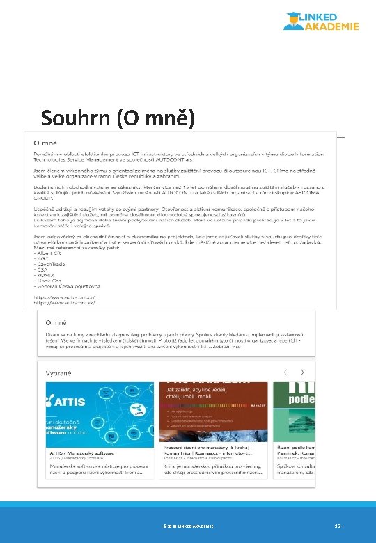 Souhrn (O mně) © 2020 LINKED AKADEMIE 12 