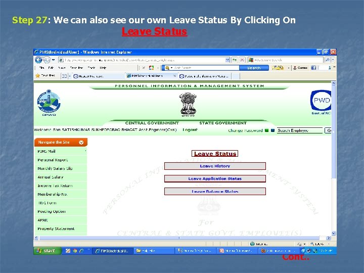 Step 27: We can also see our own Leave Status By Clicking On Leave
