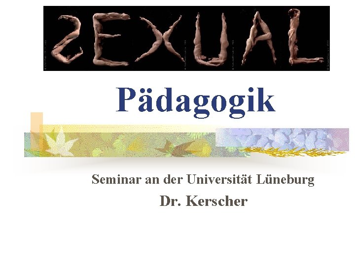 Pädagogik Seminar an der Universität Lüneburg Dr. Kerscher 