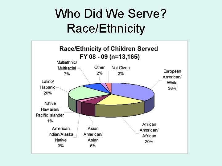 Who Did We Serve? Race/Ethnicity 