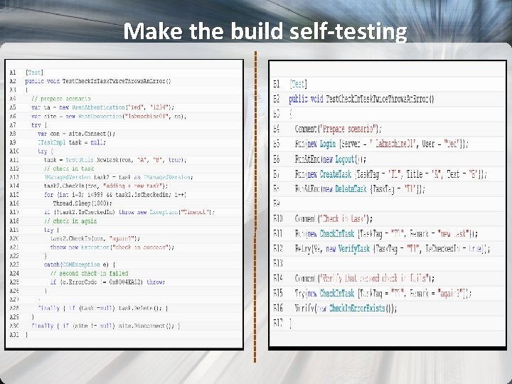 Make the build self-testing 