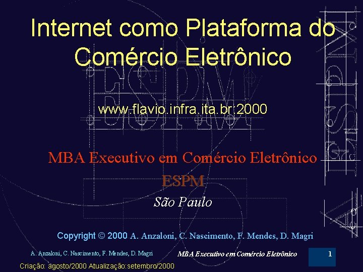 Internet como Plataforma do Comércio Eletrônico www. flavio. infra. ita. br: 2000 MBA Executivo