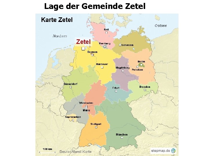 Lage der Gemeinde Zetel 