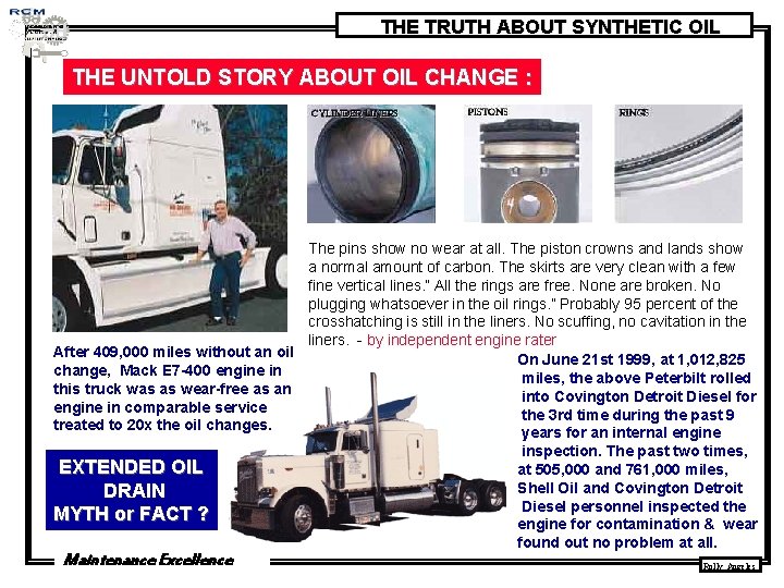 THE TRUTH ABOUT SYNTHETIC OIL THE UNTOLD STORY ABOUT OIL CHANGE : The pins