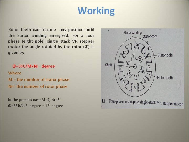 Working Rotor teeth can assume any position until the stator winding energized. For a