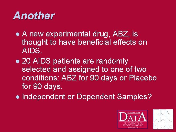 Another A new experimental drug, ABZ, is thought to have beneficial effects on AIDS.