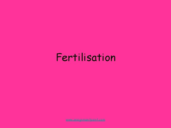Fertilisation www. assignmentpoint. com 
