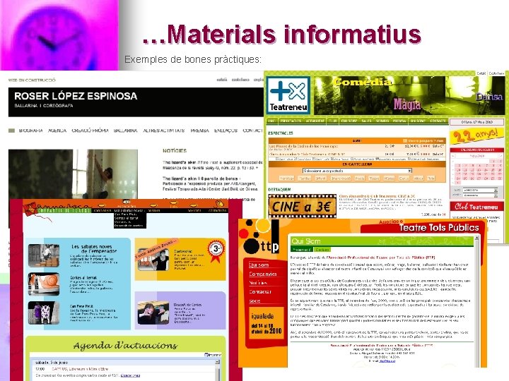 …Materials informatius Exemples de bones pràctiques: 