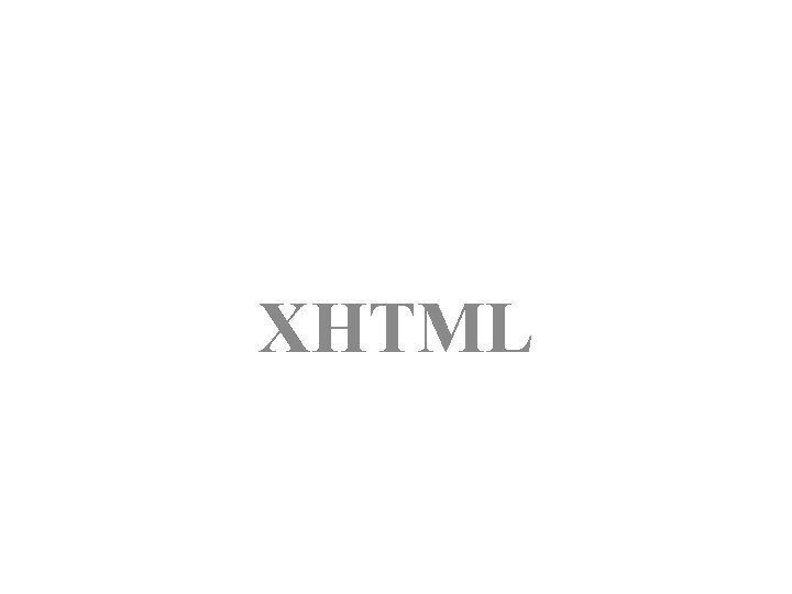 XHTML 