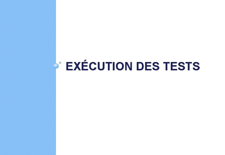 EXÉCUTION DES TESTS 