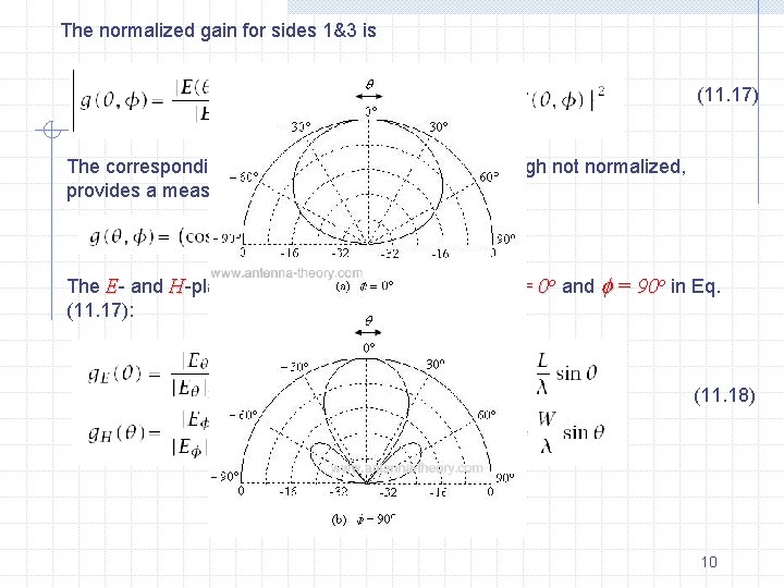 The normalized gain for sides 1&3 is (11. 17) The corresponding expression for sides