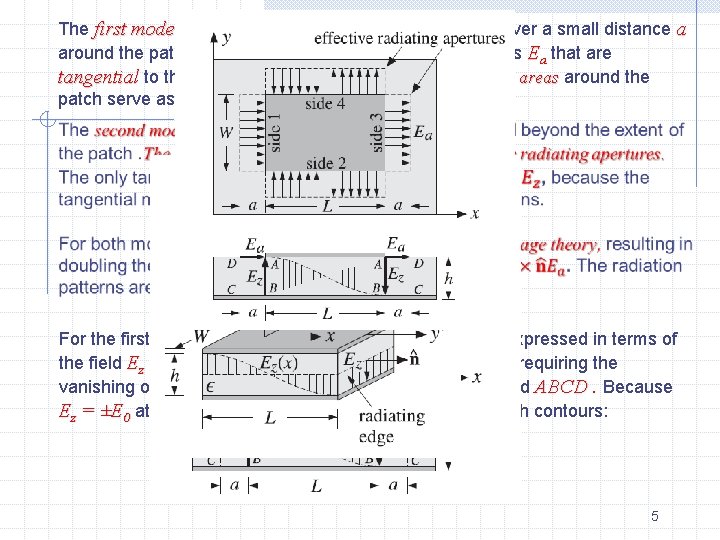 The first model assumes that the fringing fields extend over a small distance a