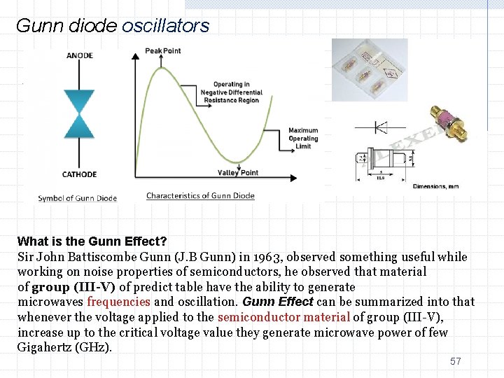 Gunn diode oscillators What is the Gunn Effect? Sir John Battiscombe Gunn (J. B
