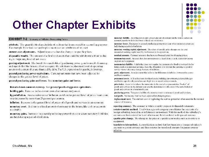 Other Chapter Exhibits Choi/Meek, 6/e 26 