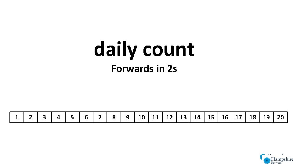 daily count Forwards in 2 s 1 2 3 4 5 6 7 8