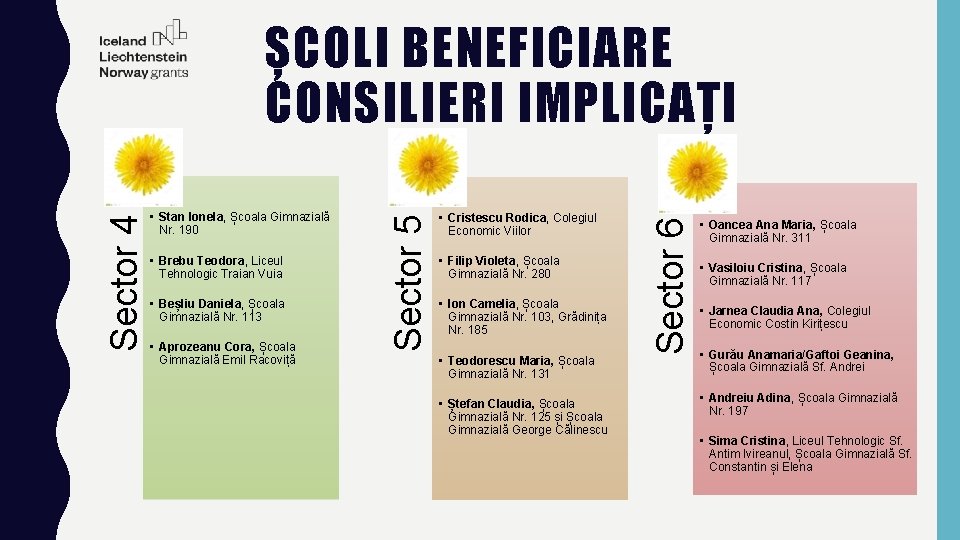  • Brebu Teodora, Liceul Tehnologic Traian Vuia • Beșliu Daniela, Școala Gimnazială Nr.