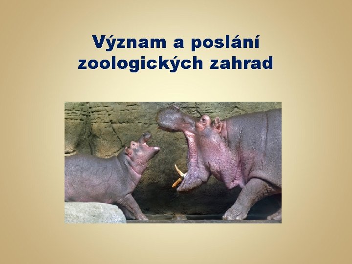 Význam a poslání zoologických zahrad 