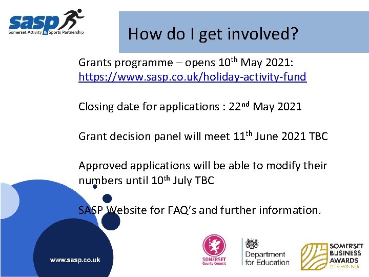How do I get involved? Grants programme – opens 10 th May 2021: https: