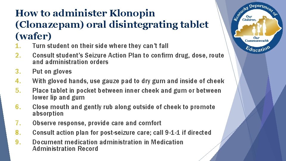 How to administer Klonopin (Clonazepam) oral disintegrating tablet (wafer) 1. 2. 3. 4. 5.