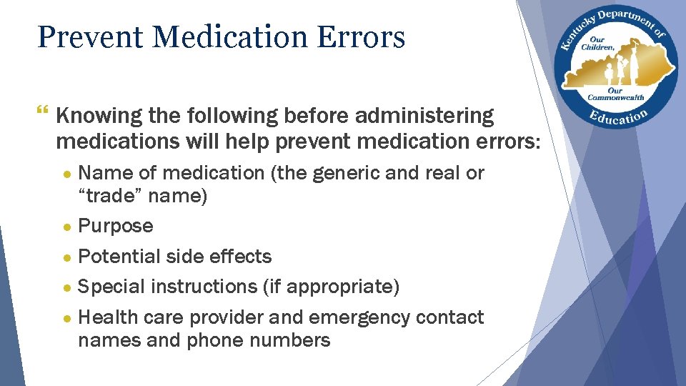 Prevent Medication Errors } Knowing the following before administering medications will help prevent medication