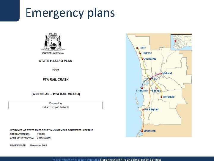 Emergency plans Government of Western Australia Department of Fire and Emergency Services 