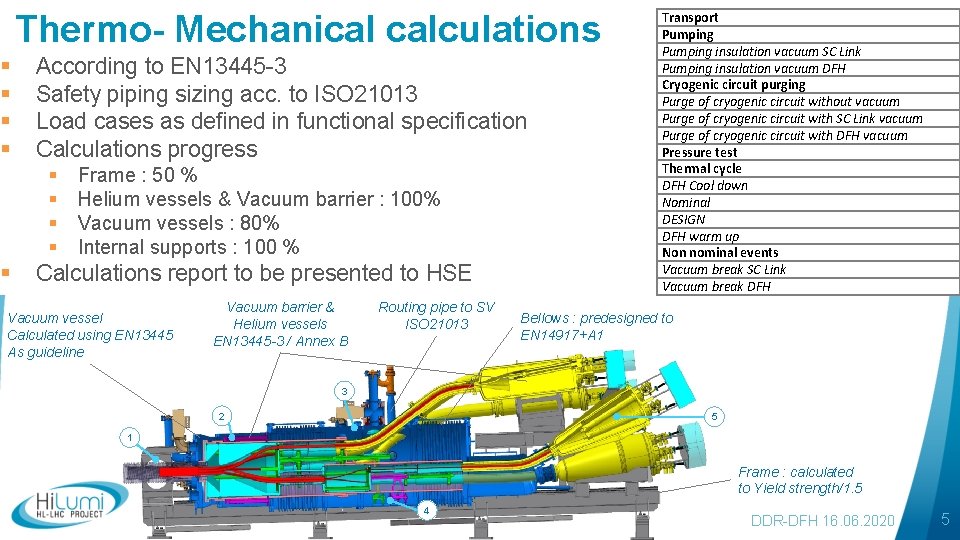 Thermo- Mechanical calculations § § According to EN 13445 -3 Safety piping sizing acc.