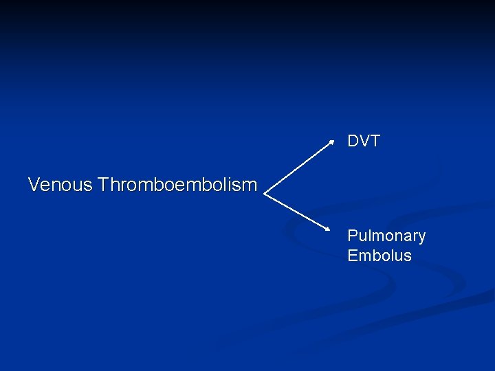 DVT Venous Thromboembolism Pulmonary Embolus 