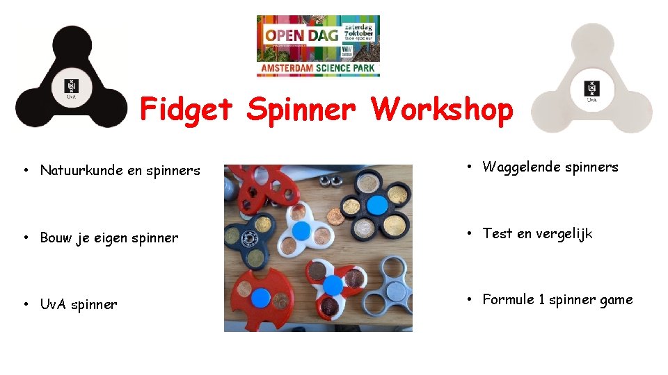 Fidget Spinner Workshop • Natuurkunde en spinners • Waggelende spinners • Bouw je eigen