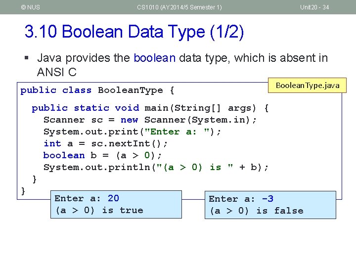 © NUS CS 1010 (AY 2014/5 Semester 1) Unit 20 - 34 3. 10