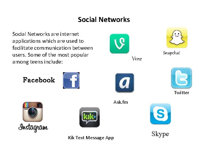 Social Networks are internet applications which are used to facilitate communication between users. Some
