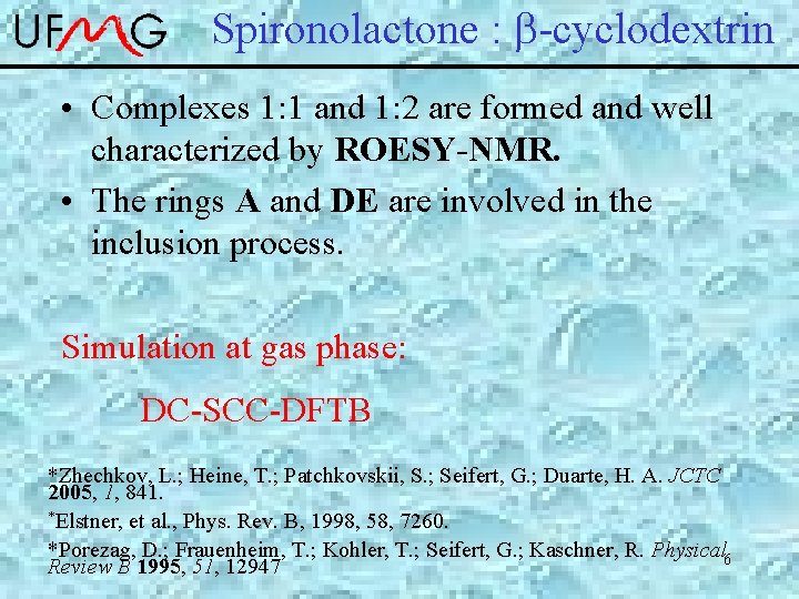 Spironolactone : -cyclodextrin • Complexes 1: 1 and 1: 2 are formed and well