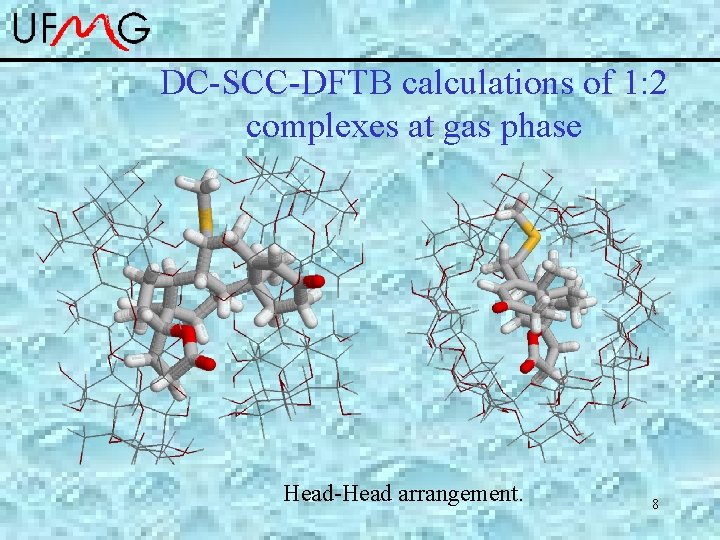 DC-SCC-DFTB calculations of 1: 2 complexes at gas phase Head-Head arrangement. 8 