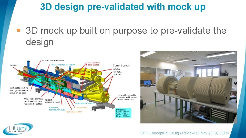 3 D design pre-validated with mock up § 3 D mock up built on