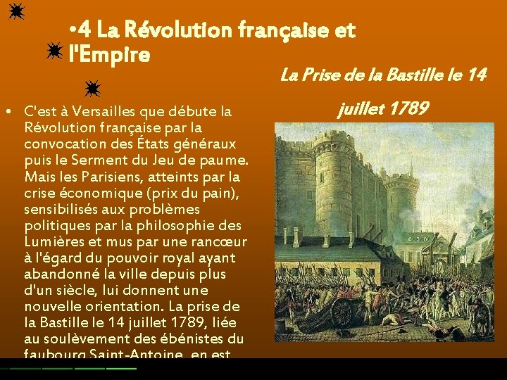  • 4 La Révolution française et l'Empire La Prise de la Bastille le