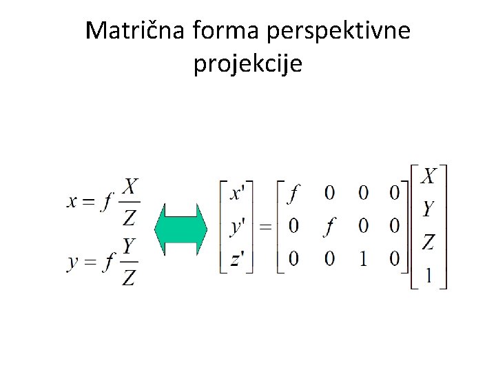Matrična forma perspektivne projekcije 