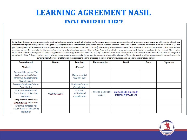 LEARNING AGREEMENT NASIL DOLDURULUR? 