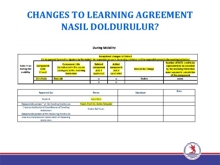 CHANGES TO LEARNING AGREEMENT NASIL DOLDURULUR? 
