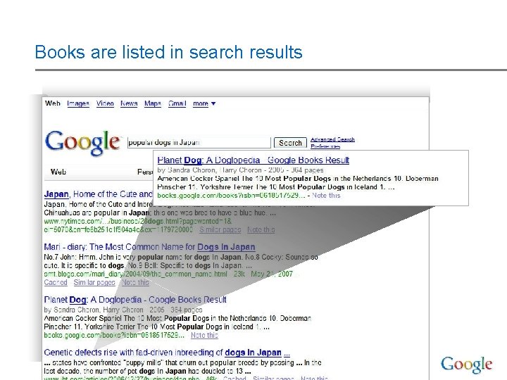 Books are listed in search results Google Confidential 