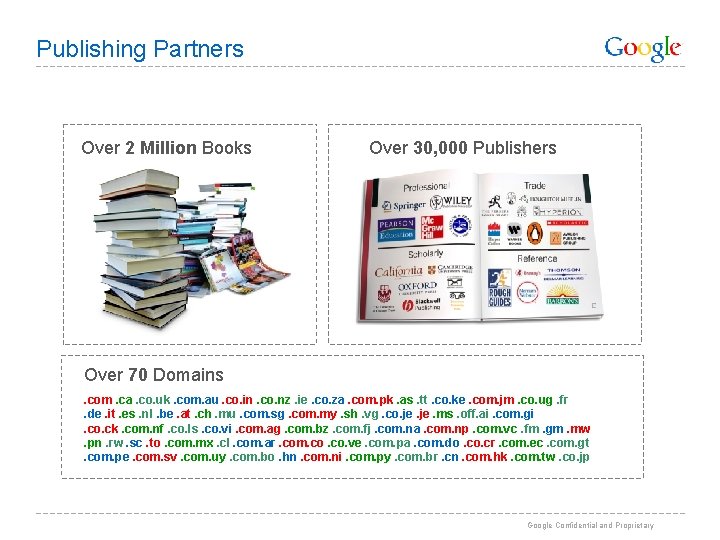 Publishing Partners Over 2 Million Books Over 30, 000 Publishers Over 70 Domains. com.