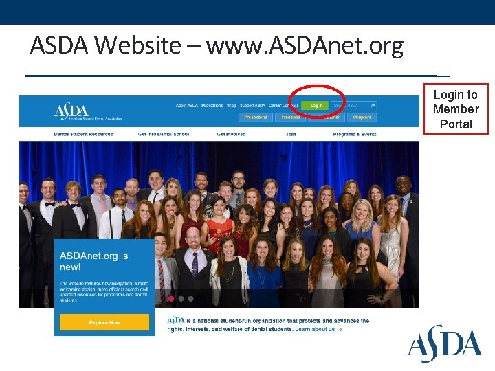 ASDA Website – www. ASDAnet. org Login to Member Portal ASDA Website – www. ASDAnet. org Login to Member Portal